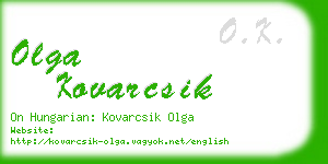 olga kovarcsik business card